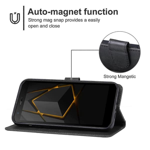 Lær Telefonveske For Doogee S41 / S41 Pro Black