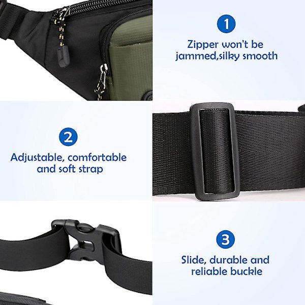 Uusi monikäyttöinen ulkoilulaukku rento miesten rintalaukku muoti crossbody-laukku green