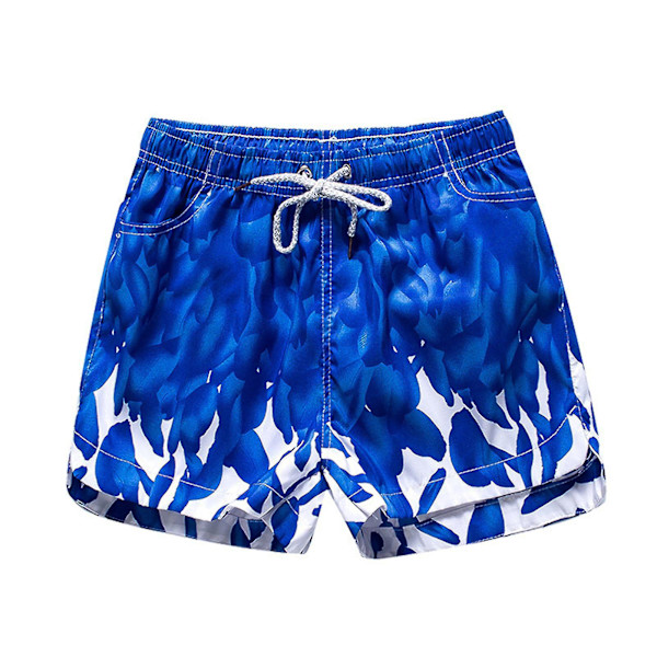 Sommar utomhus strandshorts andningsbara snabbtorkande badbyxor för kvinnor män 2XL Dark Blue Female
