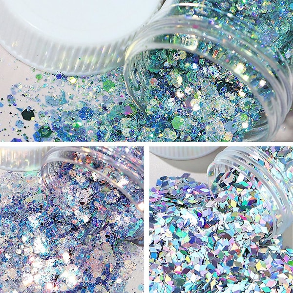 Laser Flash Powder Patch Nail Flash Powder Block Holografisk Flash Med Olika Storlekar Och Former style3