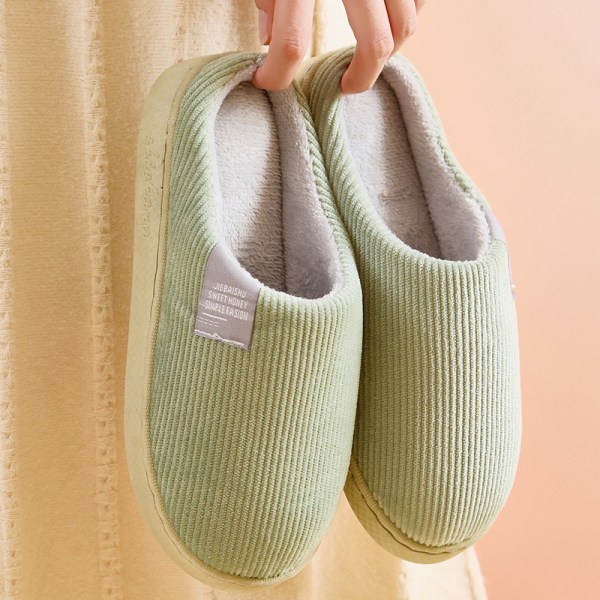 Ensfarvede Par Hjemmesko, Afslappet Slip-On Med Plysfoer, Komfortable Indendørs Hjemmesko Coffee EU44 45