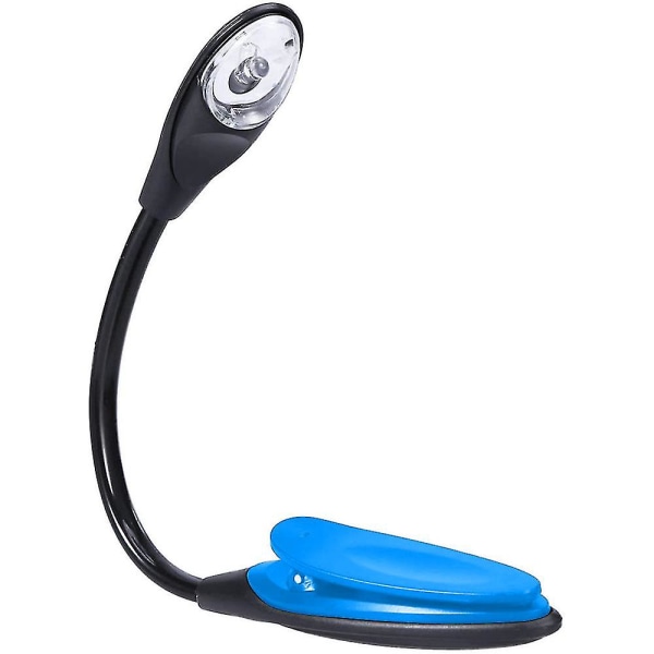 Läslampa Boklampa Med 5 Lysdioder, 3 Ljusstyrkor, Usb Laddningsbar Blue