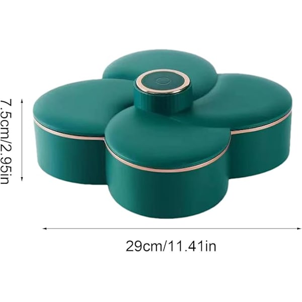 Snackbricka Roterande,Roterande Snackbricka med lock - Torkad fruktlådor Blomform - Snackle Box Container