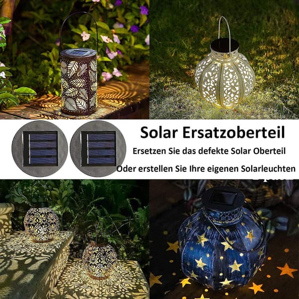 2 Pakke Solcellelys Erstatning Med Led Solcellepanel Erstatningsdeksel Utendørs Belysning Hagedekor