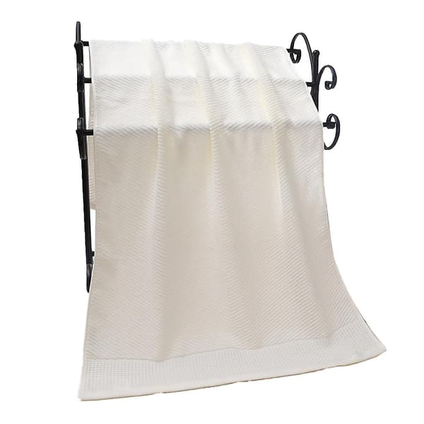 Bløde badehåndklæder i bomuld, hurtigtørrende og meget absorberende, teksturerede badehåndklæder 70*140 cm (2 stk.) White