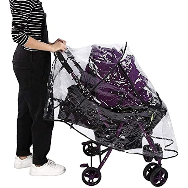 Regntrekk til Barnevogn Universal Pram Tilbehør Frontåpning Regntrekk Pvc Transparent Vanntett Vind Regn Værskjold Beskytter