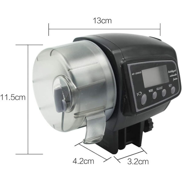 Automatisk fiskefodringsautomat med LCD-display, akvarium, justerbar timer, intelligent dispenser