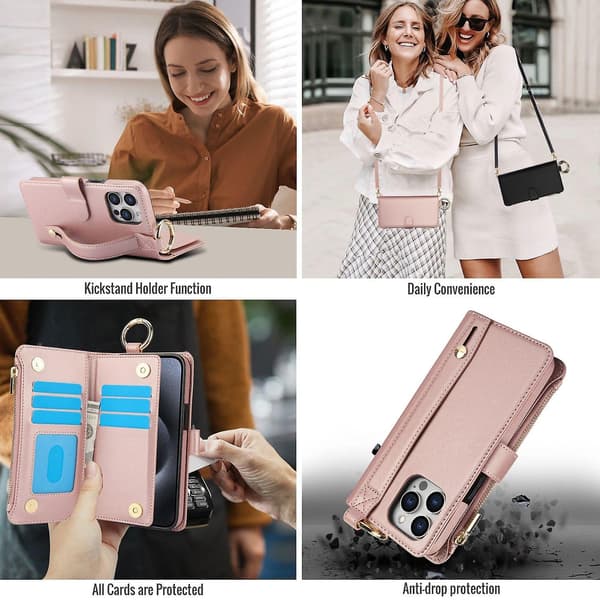 Crossbody Plånbok Läderfodral För iPhone 11 Pro Max / 11 Pro / iPhone 11 Pink For iPhone 11