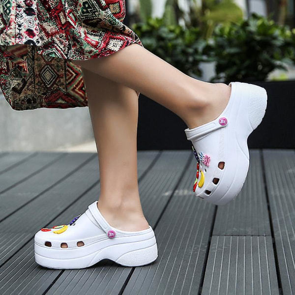 Damtofflor Strandtofflor Mode Sandaler Utomhus Inomhus halkfria skor 033 White EU 36