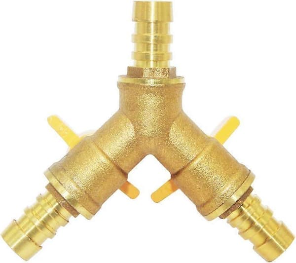 3-veis stengekuleventil, 3/8\" slangekobling 2 brytere messing Y-formet ventil 3/8