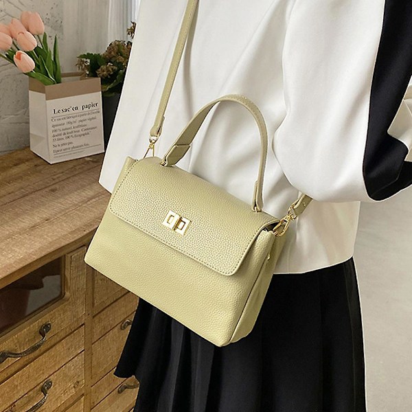 Retro Klassinen Kukkaro Clutch Laukku Pu Käsilaukku Piilotetulla Soljella Sopii Naisille. green