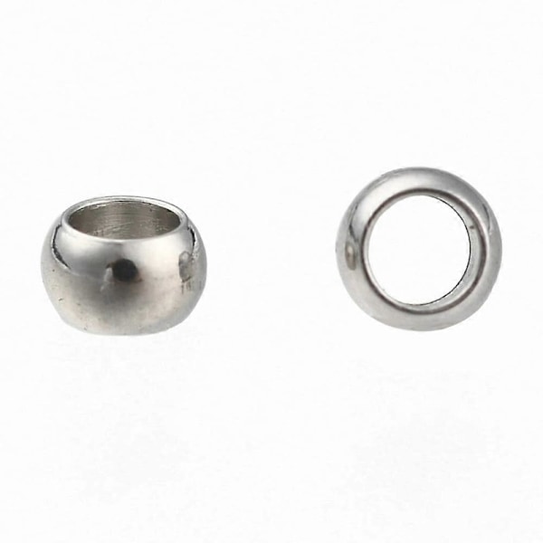 100 st 304 Rostfritt Stål Distanspärlor Rondelle Rostfritt Stål Färg 2,5x1,5 mm Hål: 1~1,5 mm