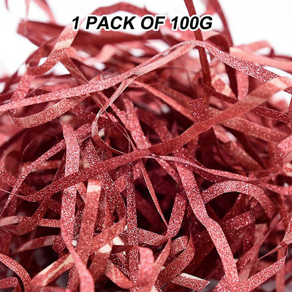Glitter Raffia Pappersstrimlor & Strängar Strimlad Konfetter För Diy Presentinslagning & Korgfyllning red