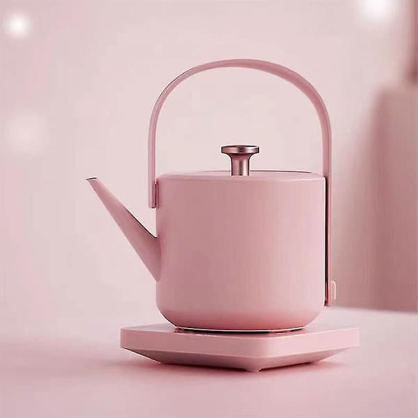 304 Rustfrit Stål Retro Elkedel Med Lang Tud Vandvarmer Håndbrygger Lille Tekande Pink