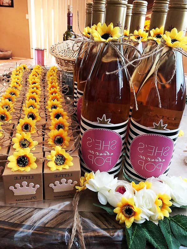 Gula solrosor för bröllop och babyshowerdekoration