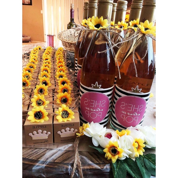 Gule Solsikker for Bryllup Baby Shower Dekorasjon