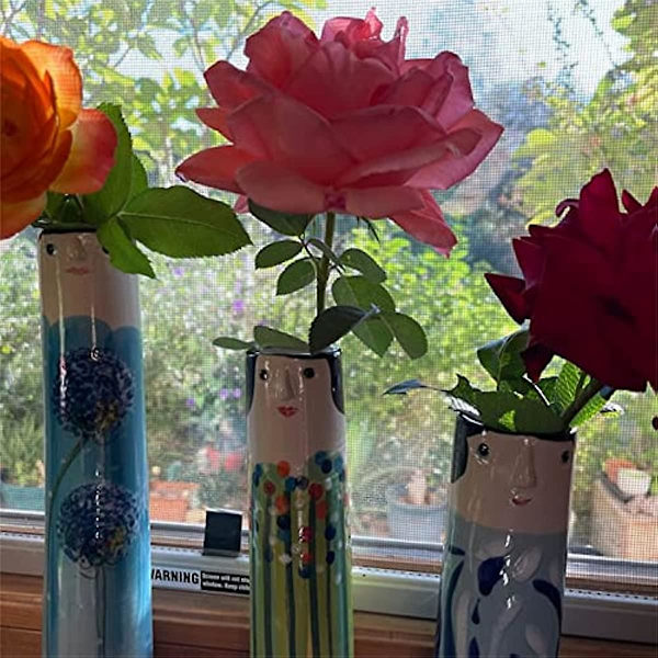 Spring Family Bud Vaser 2022 Ny Sød Karakter Håndmalet Vase Kreativ Sjov Humanoid Familie Dekorativ Vaser Boho Hvid Resin Vase Til Hjemmet Perso