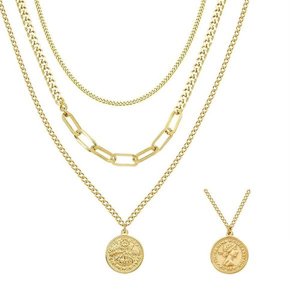 18k Gullbelagt Perle/trombone/hjerteform/krystallperler/tykk Kubansk/o Kabel Gull Lenke Choker Halskjeder For Kvinner Jenter