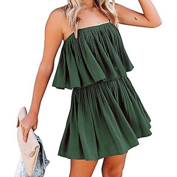 Dame Sommer Ærmeløs Jumpsuit Casual Bred Ben Bukser Romper Green M