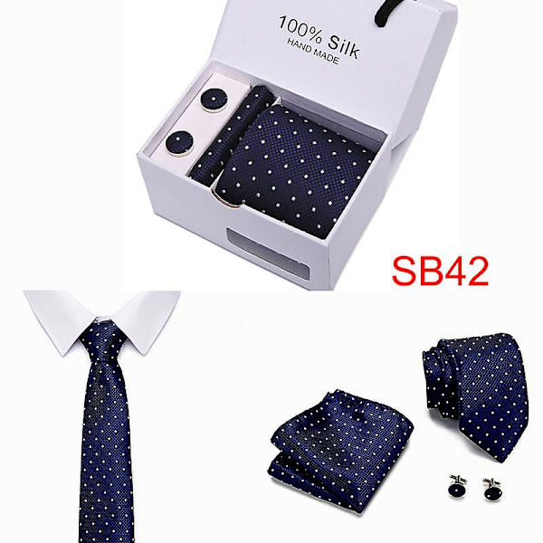 Herr slips slips presentförpackning 5 delar kostym grupp slips affärs formell bröllop slips B42