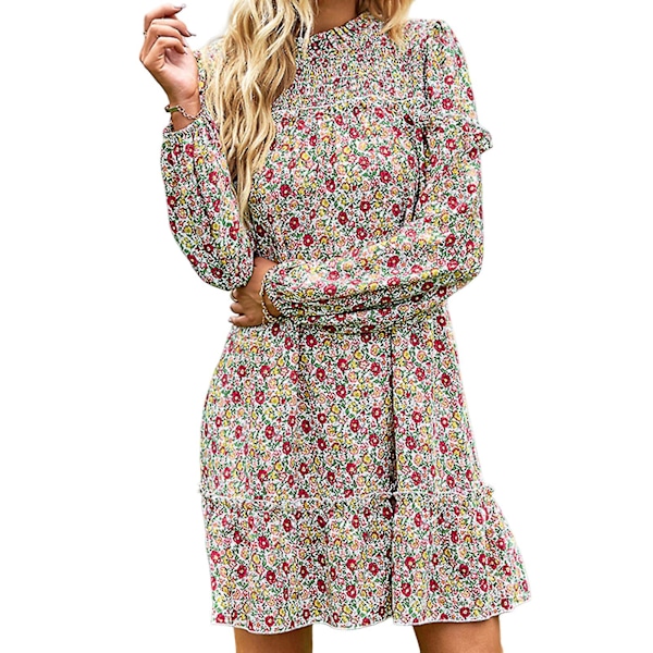 Naisten seksikäs pitkähihainen mekko, viileä ja hengittävä, sopii rannalle XL White