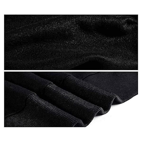 Hettegenser for menn - Pullovergenser, Casual Jumpere, Langærmet Topp, Ensfarget Design 3XL Black
