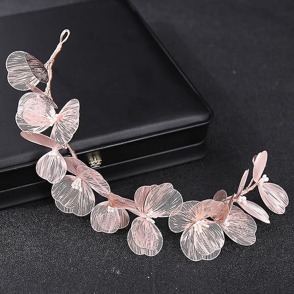 Blomsterhårbøjler med guldbelagte elegante håraccessories til piger og kvinder Silver