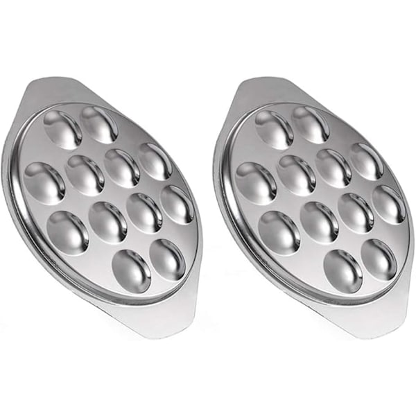 2 stk. snegleplatter flad 12 huller til snegle grill snegle sølv