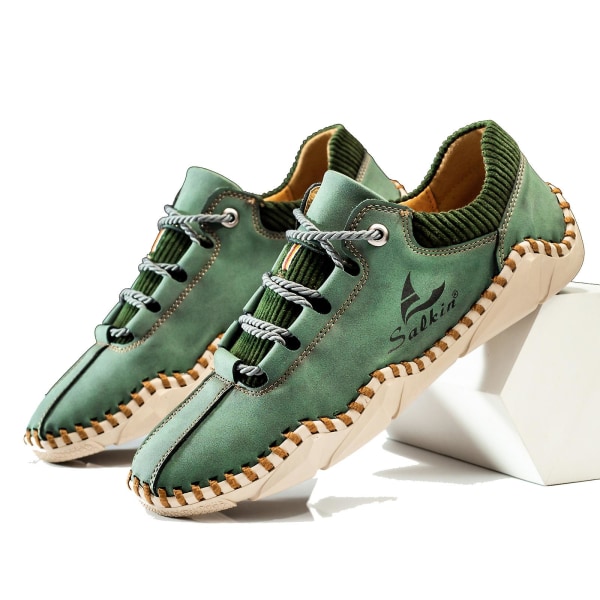 Herrhandsydda casual skor andningsbara mode sneakers 105 Green EU 43