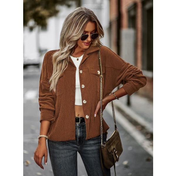 Dam Temperament Rock 2023 Vår Och Höst Allt Med Mode Casual Slim Damkläder brown M