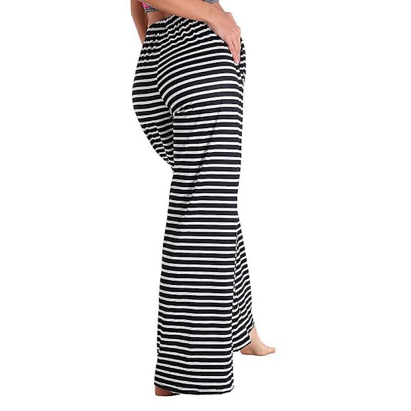 Dame Pyjamasbukser Stræk Lounge Bukser Ternede Pyjamasunderdele Black L