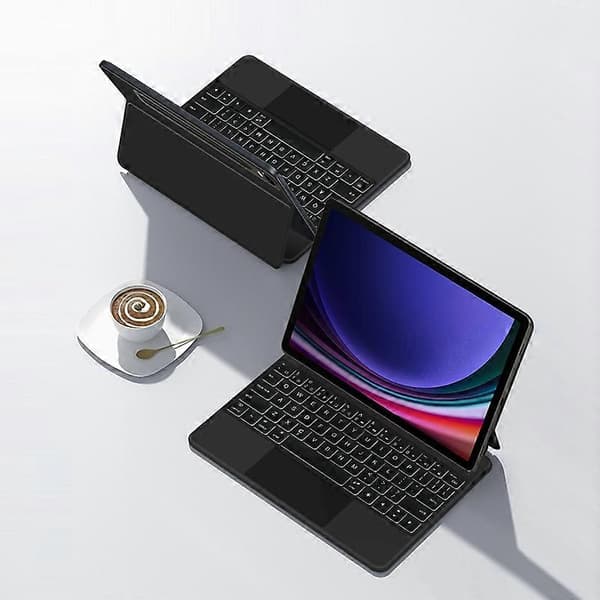 Til Samsung Galaxy Tab S9 Magnetisk Flydende Bluetooth-tastatur + Læder Tablet-etui