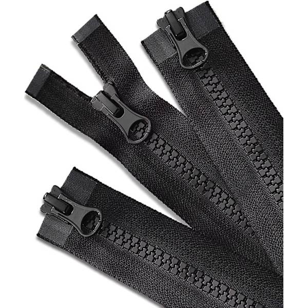 27 tums jacka blixtlås, #5 hållbar blixtlås för jacka (3 delar), svart plast kappa blixtlås ersättning, separerande blixtlås för kappa, dunjacka, sweatsh