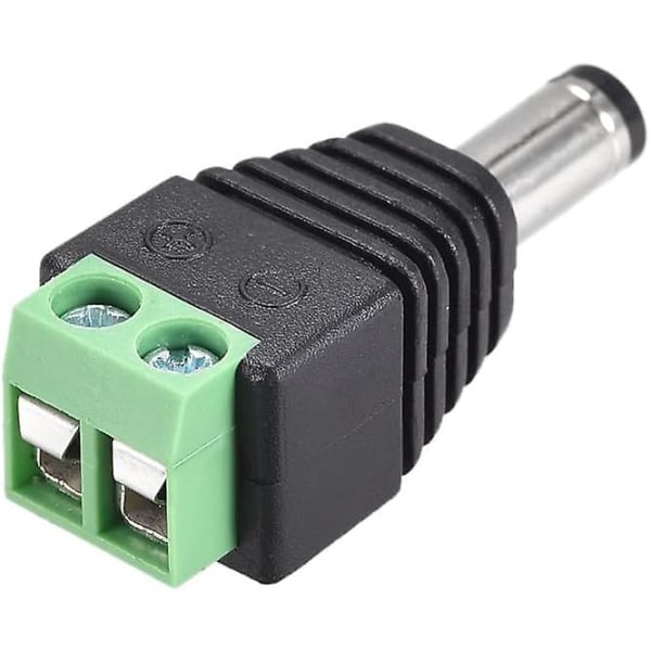 5 st 5,5x2,5 mm DC Power Jack Plug Adaer-kontakt för Led Strip Cctv-kamera kabel trådändar