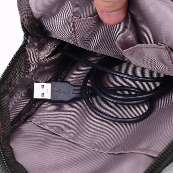 Rintareppu Olkalaukku Naisille Miehille Rintalaukku Retkeilylaukku USB-latausportilla Dark gray