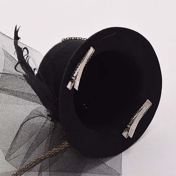 Victorian Steampunk Naisten Mini Silinterihattu Hiusklipsi (d) Black 1