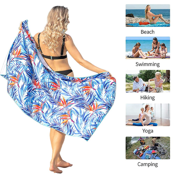 1 Tryckt Strandhandduk, Sandlös, Snabbtorkande Sittduk, Tryckt Strandhandduk style4
