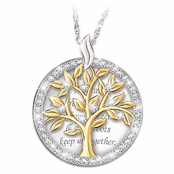 Kvinnors Tree of Life Halsband hänge 925 silversmycken med kristaller present till mamma hennes dotter vän