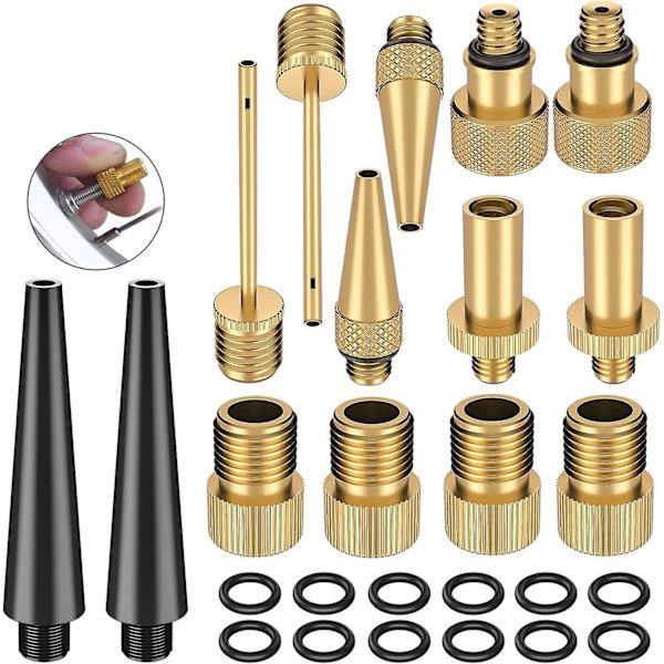 26 stk. Cykelpumpeadapter - Schrader Presta Ventil Av Dv Sv Med Inflator Dyse Kompressor Adapter