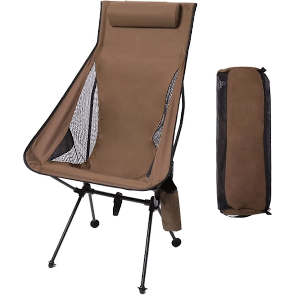 Foldbar Campingstol Ultralet Bærbar Åndbar Aluminiumlegeringsramme Stol Til Fiskeri, Camping, Picnic, Fiskeri Og Andre Udendørs Aktiviteter brown