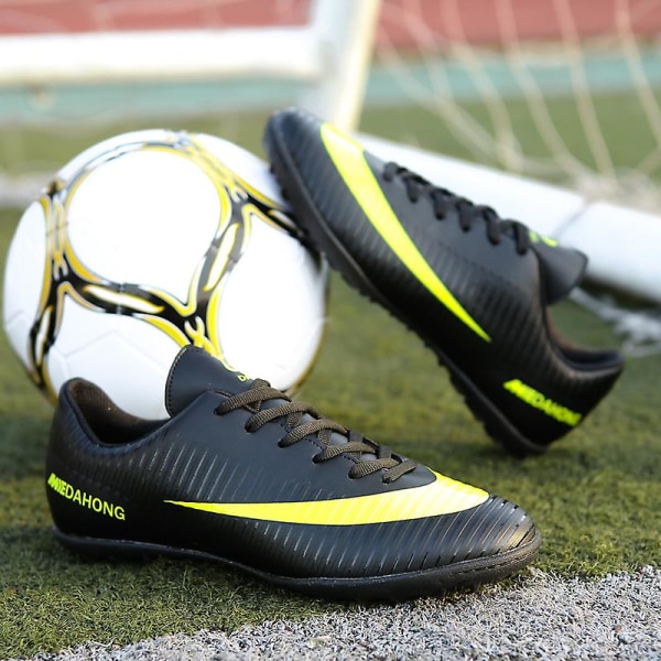Fotbollsskor för män Fotbollsskor med hög ankel för vuxna Grästräning Sport Skor Sneakers 3Ba888 Black 36