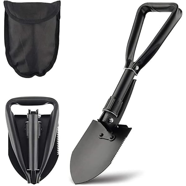 58.5cm Multifunksjonell Spade, stor sammenleggbar, camping spade, svart