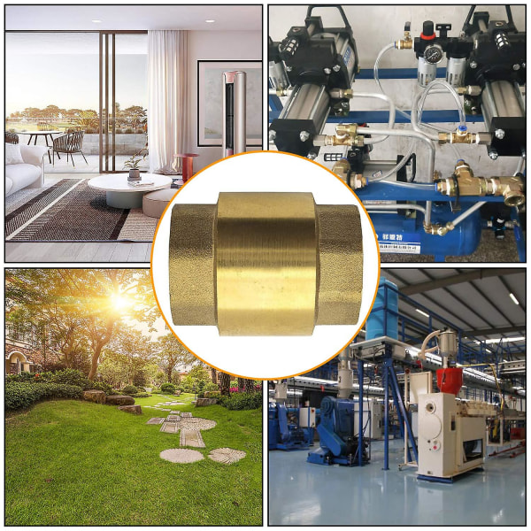 Premium mässingsrör Vattenkontroll Backventil För att förhindra vattenåterflöde för pump, fontän, tvättmaskin, trädgård, regntunna, tunna