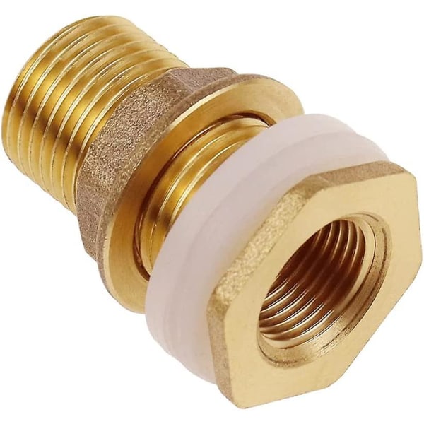 2 st vattengenomföringar 4,2 cm 1/2\" mässing vattenkontakt för kran / tunnkran / regnvattentankar