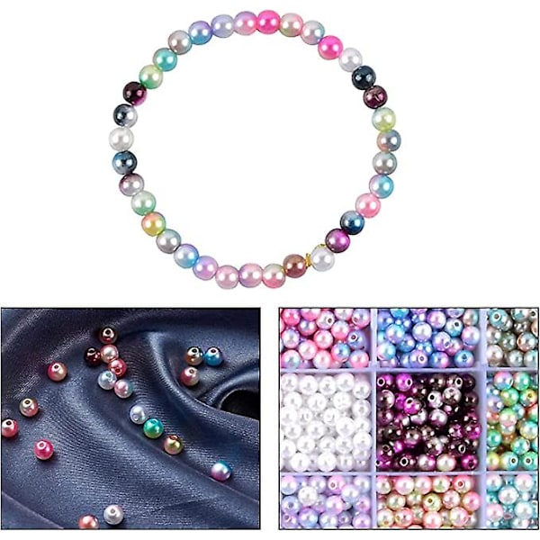 1200 stk. 6mm Runde Perleperler Plast Fargede Imitasjonsperler