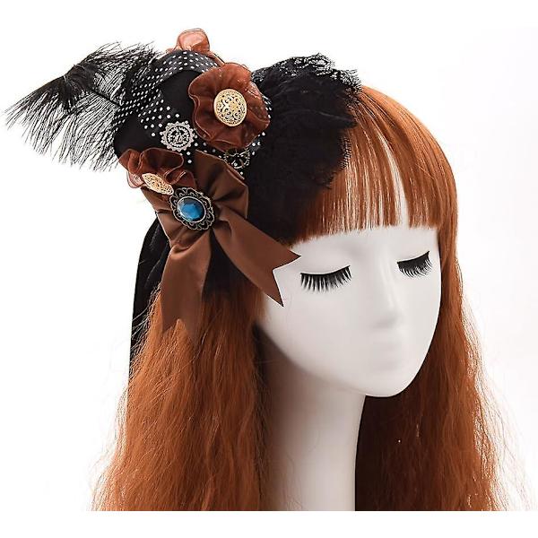 Victorian Steampunk Naisten Mini Silinterihattu Hiusklipsi (d) Black 5