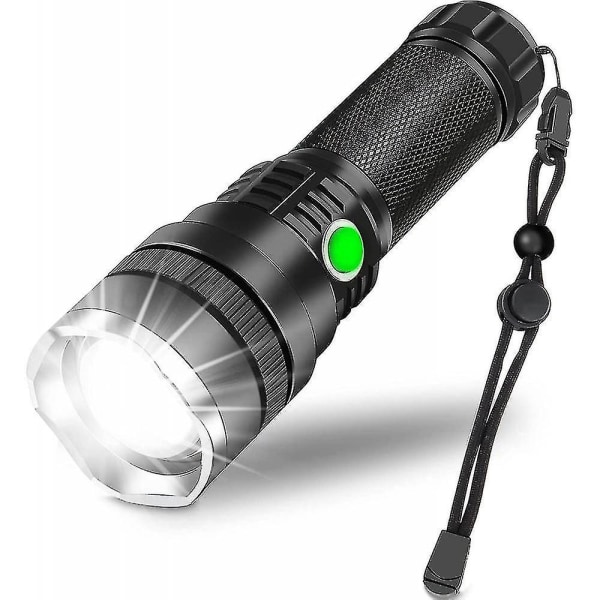 Oppladbar LED-lommelykt, 10000 Lumen Super Sterke Taktiske Lommelykter