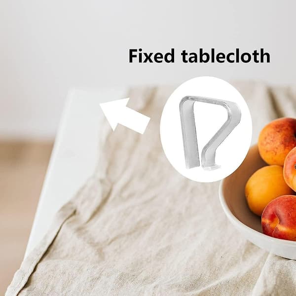 Sæt med 4 transparente plastikdugclips til borde op til 25 mm tykke