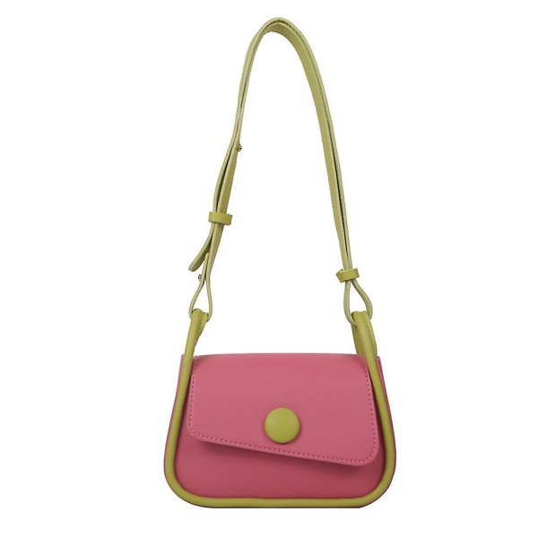 Ny trendig mode enkel axelväska fritid pendlare konstläder axelväska pink