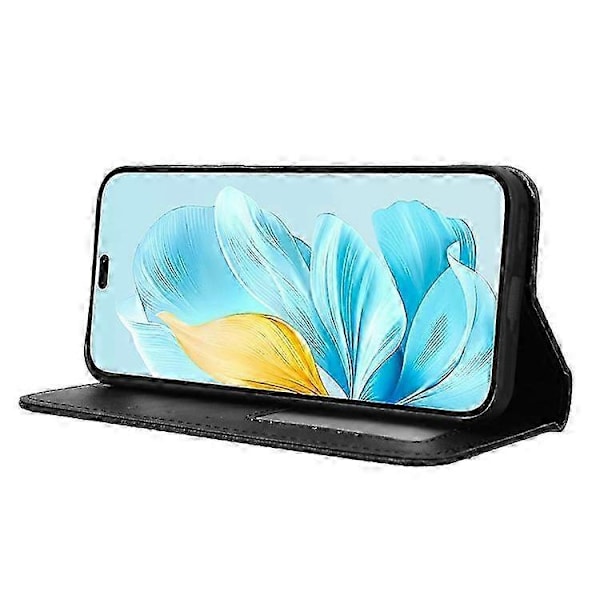 Læderpung med stativ til Honor 200 Lite Black